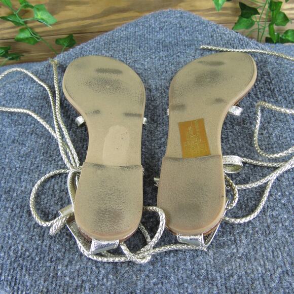 Steve Madden‎ Women's Werkit Strappy Gold Leather Sz 8 Medium Gently Used 2025 - Picture 5 of 6